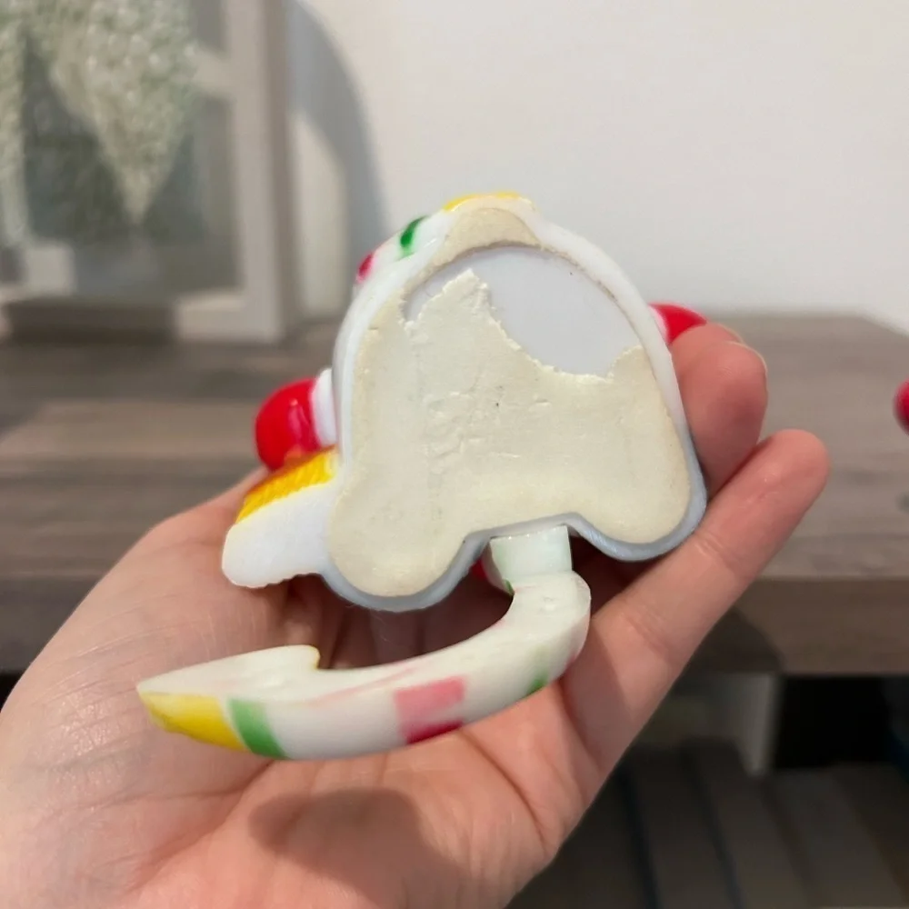 VTG Christmas Stocking Holder Hanger Snowman Future 1985 Resin Shelf Sitter 2